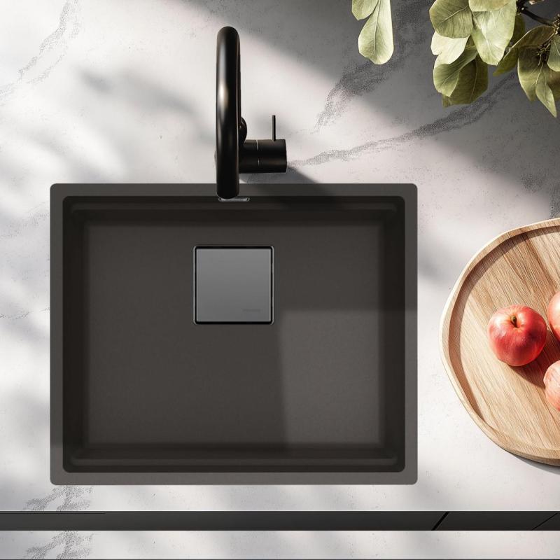 Franke Kubus KNG 110.52 Diskho 52x42 Skiffergrå Granit Mörkgrå Undermontering 125.0714.636