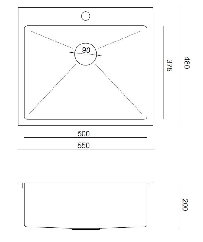 Aquadesign Clara Diskho Guld 55x48cm Bänkskiva eller Planmontering med Kranplats och Gyllene Propp - 1208969504