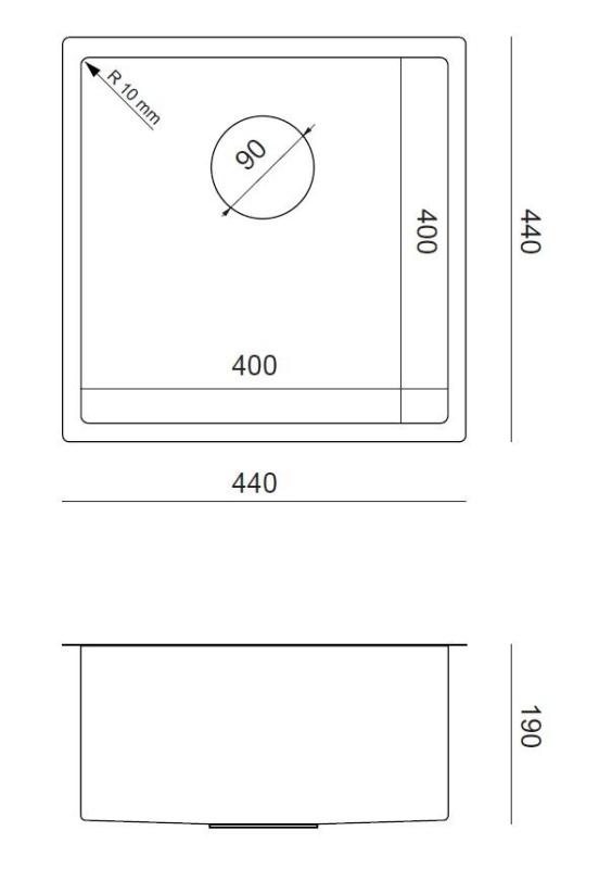 Aquadesign Zara Diskho Guld 44x44 cm Undermontering, Planmontering och Ovanpåmontering med Guldplugg - 1208969514