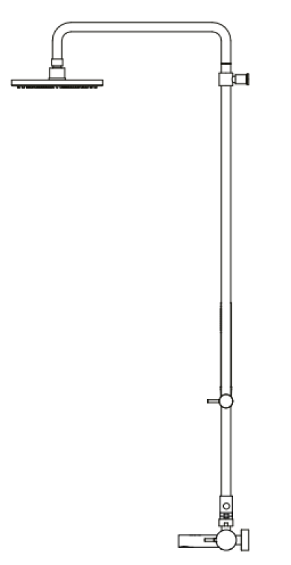 Waterevolution Flow trevägs duschblandare med huvuddusch diameter 250mm och rund handdusch Vit T131NR25BR