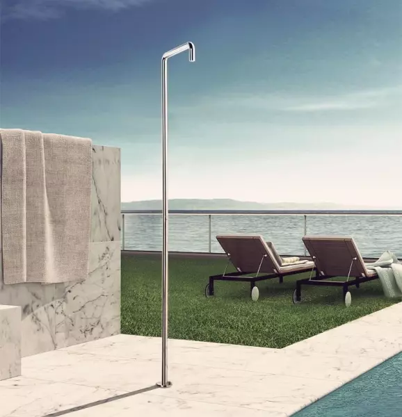 Waterevolution Flow pooldusch duschpelare endast kallt vatten gunmetal borstad T145GME