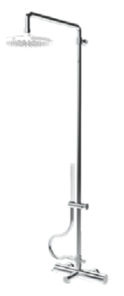 Waterevolution Flow trevägs termostatisk duschblandare med hand- och takdusch vit 250mm T131TN25BR