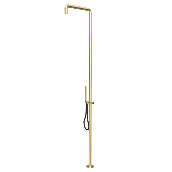 Waterevolution Flow duschpanel med blandare och handdusch Light Gold T147WGE