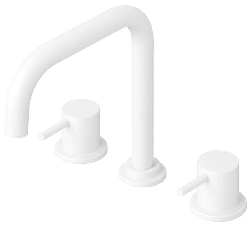 Waterevolution Flow 3-håls vinklad köksblandare med svängbar pip och anslutning för filtrerat vatten vit T152HBR