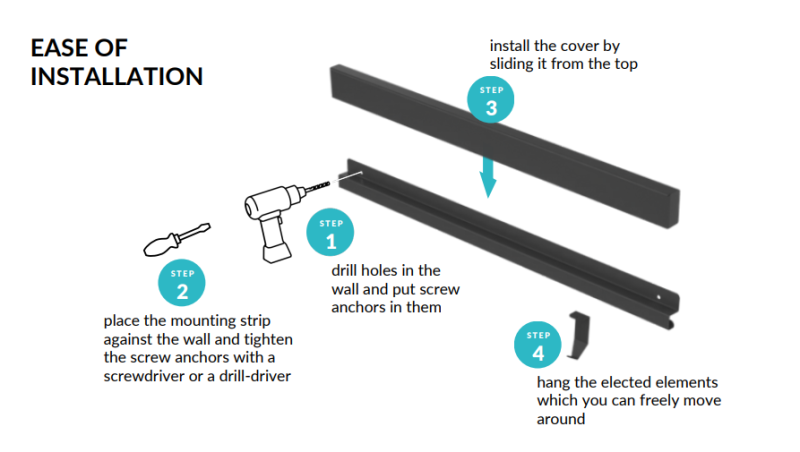 Epka Luxion Set Köksskenor 80 cm med Tillbehör Metall med Döljande Fäste Svart 1208969982