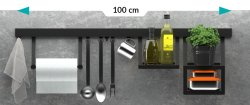 Epka Luxion Set Köksskenor 100 cm med Tillbehör Metall med Dold Fästning Svart 1208969983