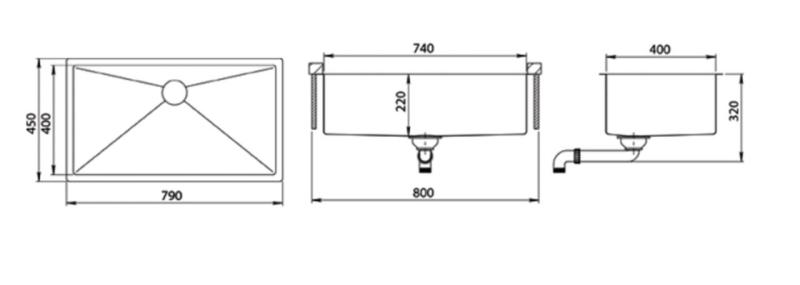 Ausmann Mosel Rostfritt Stål Stor Diskho Rostfritt Stål - PVD rostfritt stål 74x40 universell 1208970025