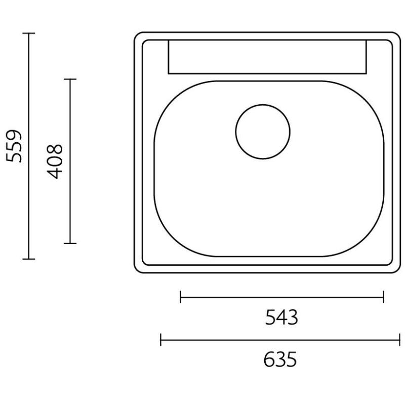 Banka Detroit Rostfri Diskho 635 x 559 mm Bänkinstallation med kranhålbank 1208970077