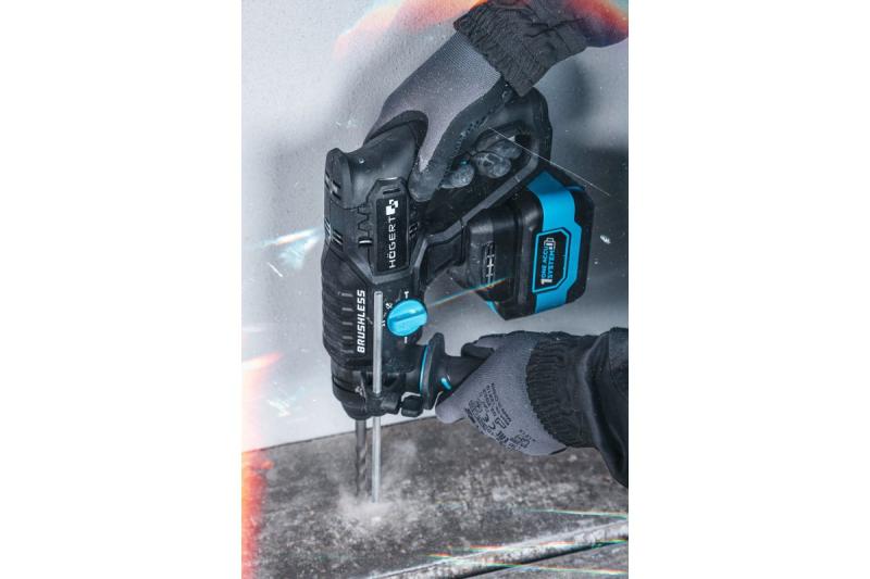 HÖGERT sladdlös borrhammare, borstlös, 18V, med mejsel funktion