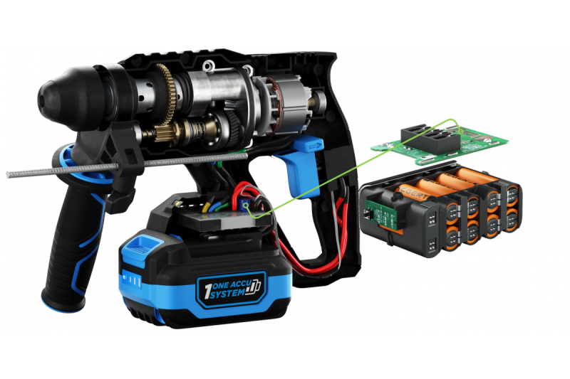 HÖGERT sladdlös borrhammare, borstlös, 18V, med mejsel funktion