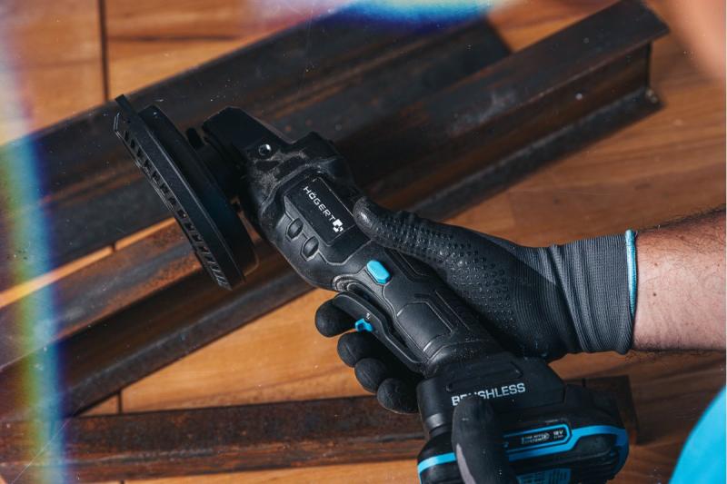 HÖGERT Sladdlös vinkelslip med paddelbrytare, 125MM, 18V, set med batteri, laddare, tillbehör