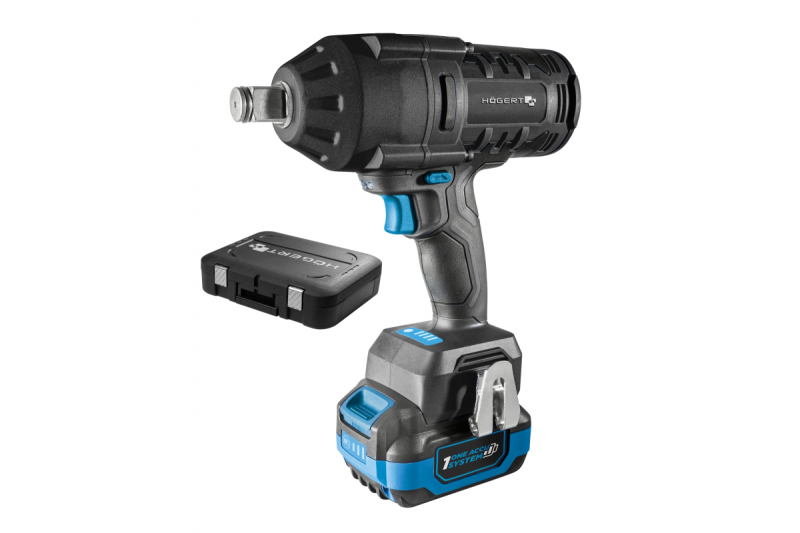 HÖGERT batteridriven slagskruvdragarsats, borstlös, 1000 Nm, 18V med batteri, laddare