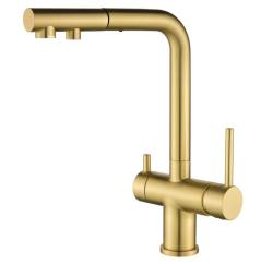 Ausmann Ellington 3-vägs köksblandare med utdragbar pip och filtrerat vatten – Guld – 1208970498