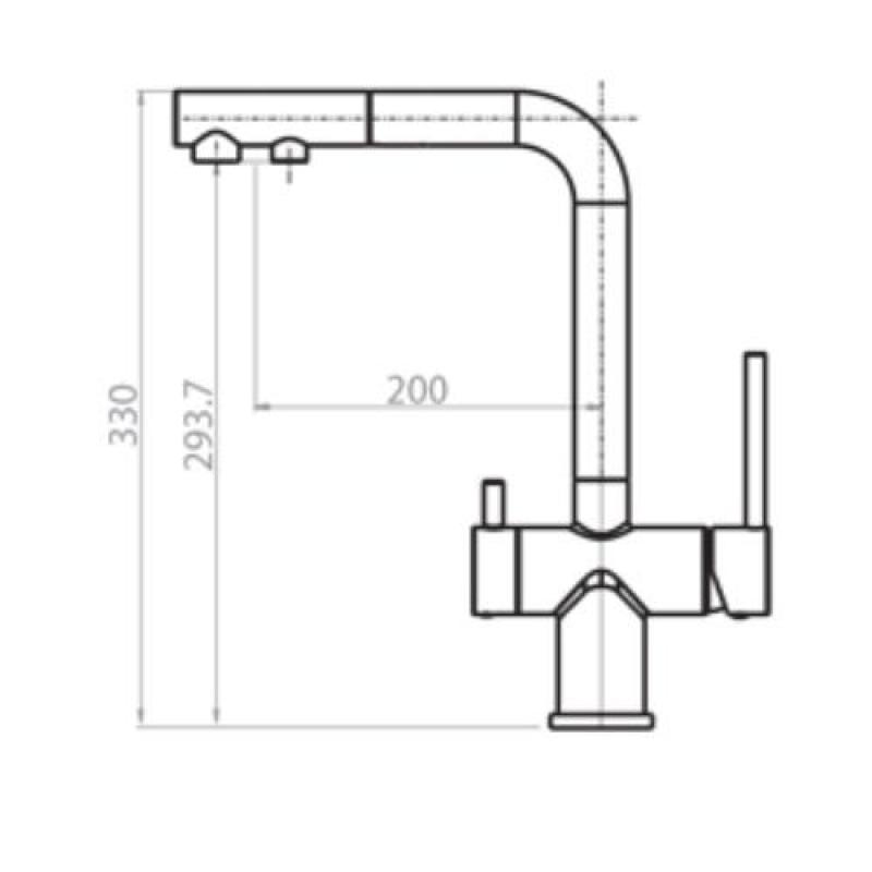 Ausmann Ellington 3-vägs köksblandare med utdragbar pip och filtrerat vatten – Guld – 1208970498