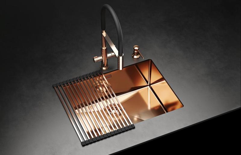 Ausmann Claridge 3-vägs köksblandare med flexibel pip och filtrerat vatten – Koppar - 1208970503