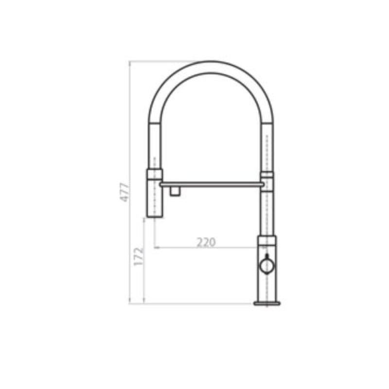 Ausmann Claridge 3-vägs köksblandare med flexibel pip och filtrerat vatten – Svart - 1208970506