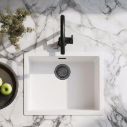 Vit Diskho 50x40 cm Undermonterad, Ovanpåliggande och Planmonterad med Gun Metal Propp 1208970529