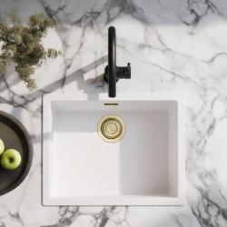 Vit Diskho 50x40 cm Underlimmad, Ovanpåliggande och Planlimmad med Guldpropp 1208970532