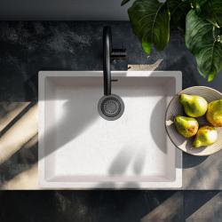 Sand Vit Crème Diskho 50x40 cm Undermonterad, Ovanpå och Infälld med Gun Metal Plugg 1208970544