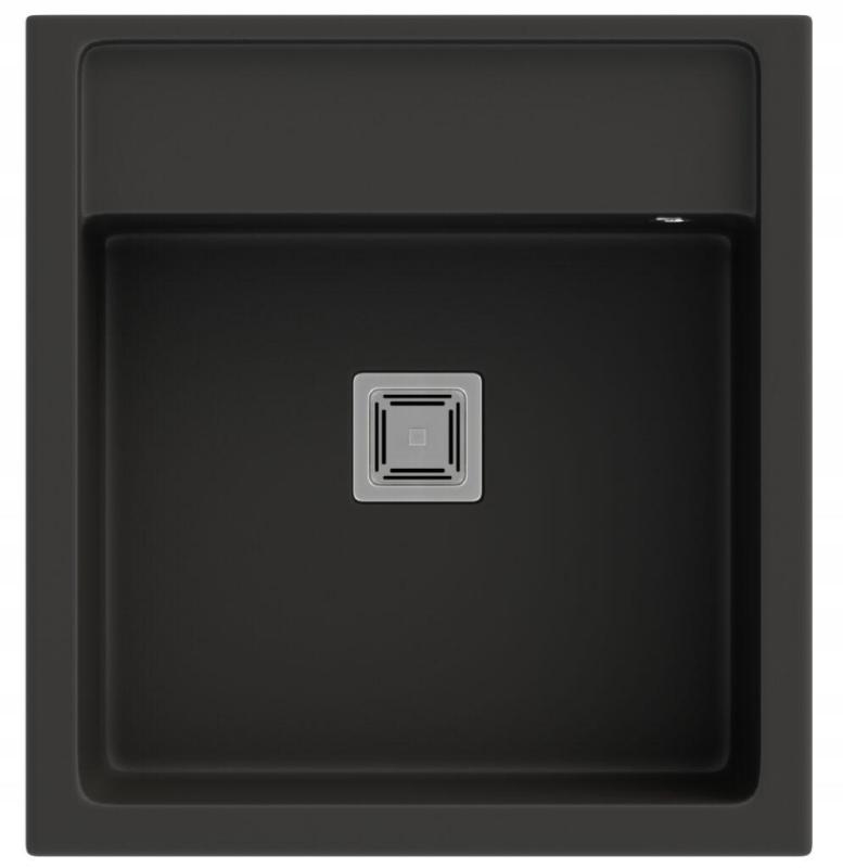 Graniteland Arno Granit Svart Diskho inbyggnad 582x620mm med Rostfri fyrkantig Plugg 1208970602