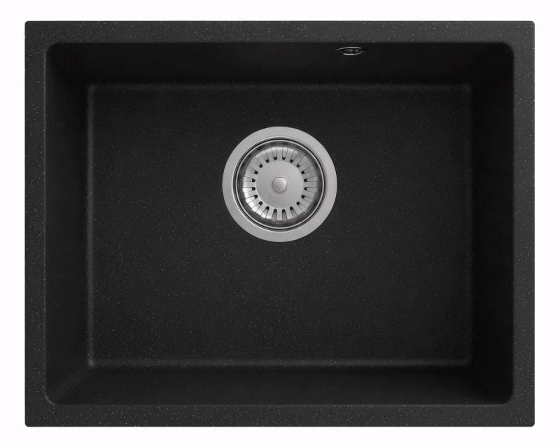 Graniteland Solo Granit svart kalksten diskho undermonterad 42x34 cm med rostfritt stål plugg 1208970606.