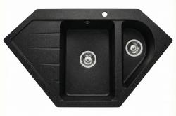 Graniteland Amiata Granit svart Arduin bluestone look Hörnspis 955x489 mm med rostfritt stålplugg 1208970620