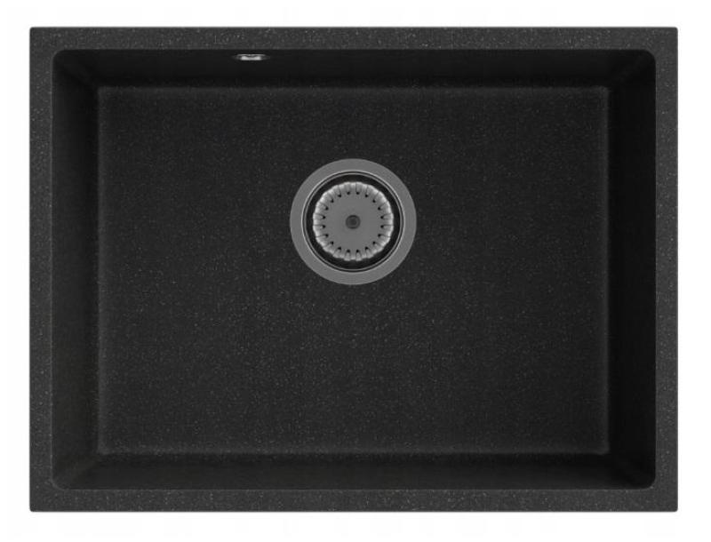 Graniteland Solo Granit Svart Diskho undermonterad 535x400 mm med rostfri plugg 1208970637