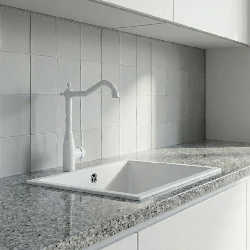 Graniteland Verve klassisk nostalgisk köksblandare vit 1208970653