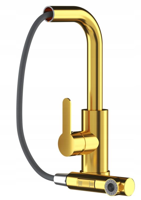 Graniteland Celeste Köksblandare Guld med Utdragbar Pip och Dubbel-Funktion Handdusch 1208970664