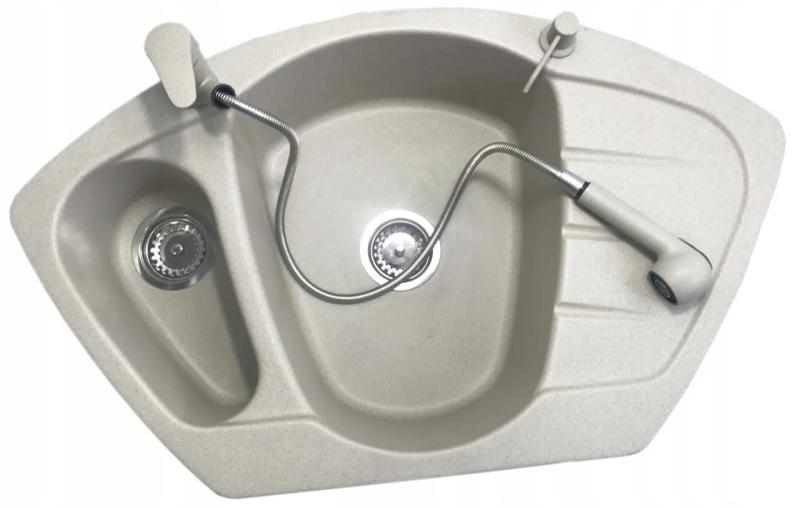 Graniteland Rhea Köksblandare Beige sand med Utdragbar Pip och Dubbelfunktion Handdusch 1208970713