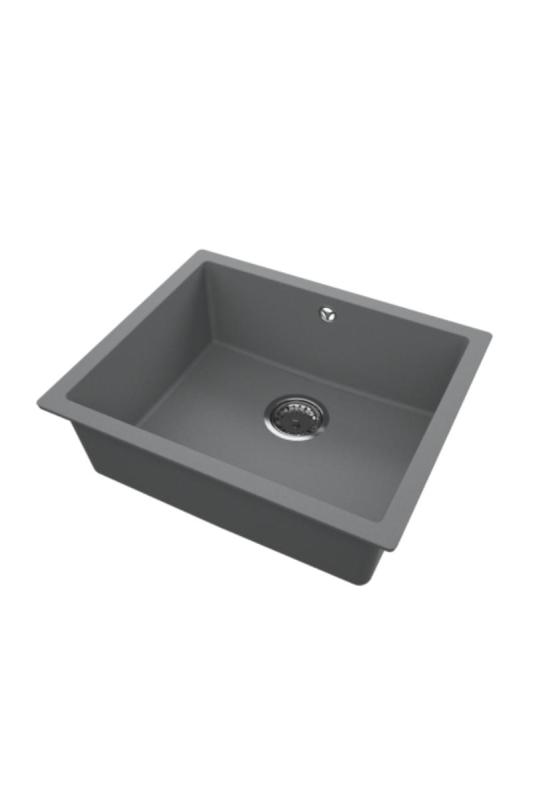 GraniteMy Universal Granit Grå, mörk Diskho 50x40 cm Påbyggnad, Underbyggnad och Planmontering med RVS Plug 1208970744