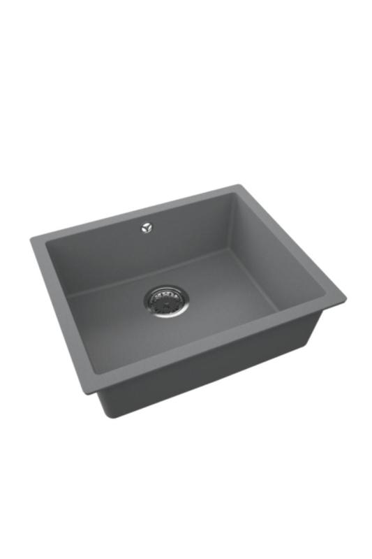 GraniteMy Universal Granit Grå, mörk Diskho 50x40 cm Påbyggnad, Underbyggnad och Planmontering med RVS Plug 1208970744