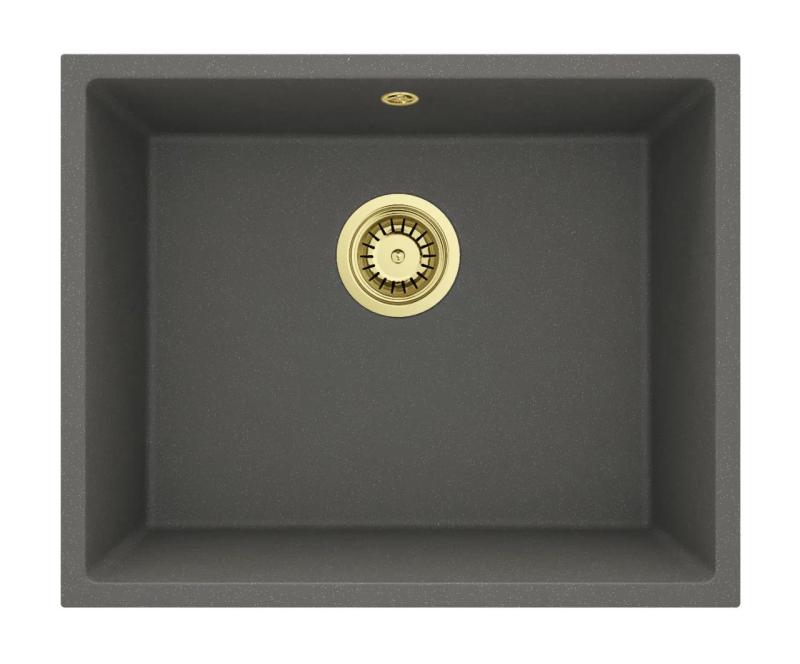 GraniteMy Universal Granit Grå, mörk Diskho 50x40 cm Påbyggnad, Underskåp och Planmontering med Guldplugg 1208970756