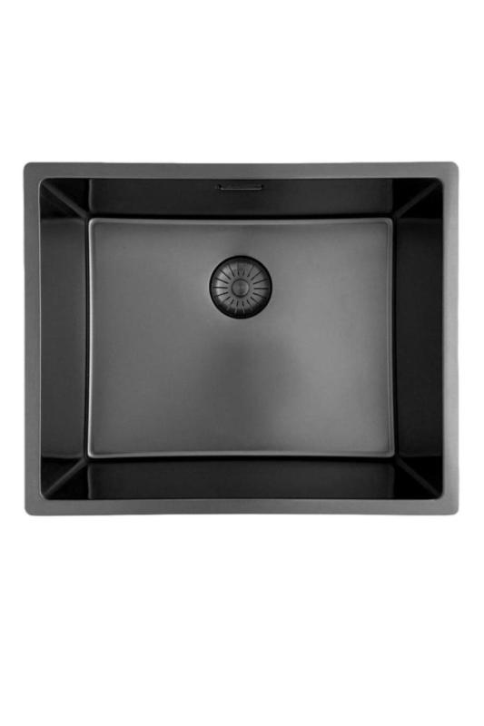 Pure.Sink Prestige Kombinationsset Gun metal diskbänk 50x40 cm med Gun metal Kökskran 1208970763
