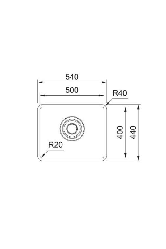 Franke Maris Quiet MQX 110.50 RVS Diskho 50x40 cm Underbyggnad 122.0694.477