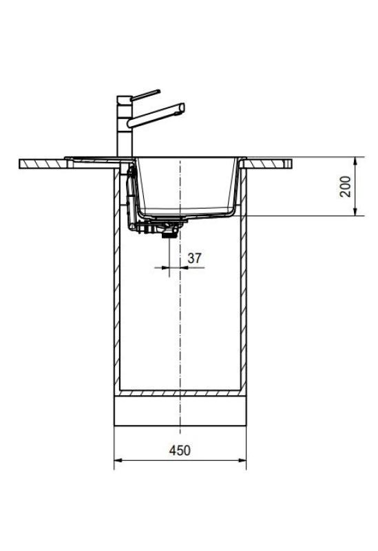 Franke Maris MRG 611-62 Fragranite Matt Svart Diskbänk 62 x 50 cm Påbyggnad med Avrinningsdel 114.0628.964