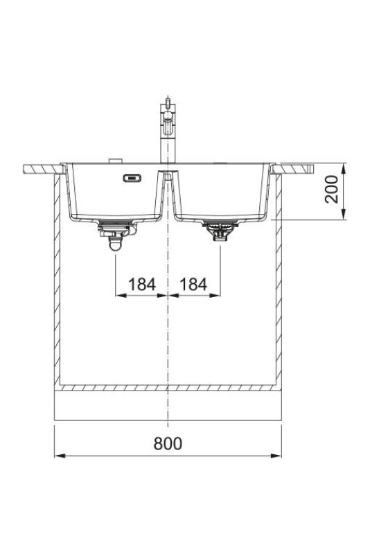 Franke Maris MRG 620 TL Fragranite Matt Svart Dubbel Diskbänk 76 x 50 cmÖverbyggnad med Kranhålsbänk 114.0668.738