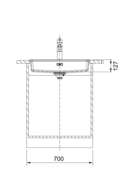 Franke Maris MRG 610-60 Care Fragranite Matt Svart grund funktionshindrade Diskbänk 635 x 559 mm Infälld med Kranhålsbänk 114.0729.484