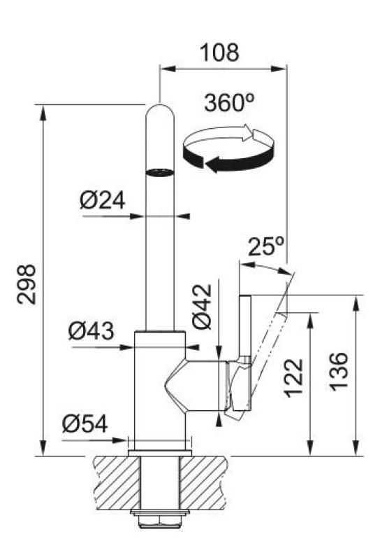 Franke Lina U Kökskran Svängbar Utlopp Krom 115.0728.473