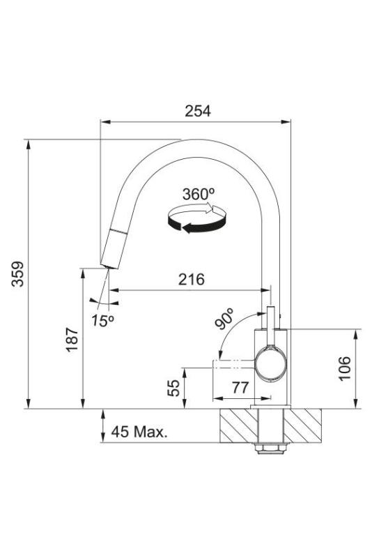 Franke Lina Köksblandare Krom med Uttagbar Handdusch 115.0693.229