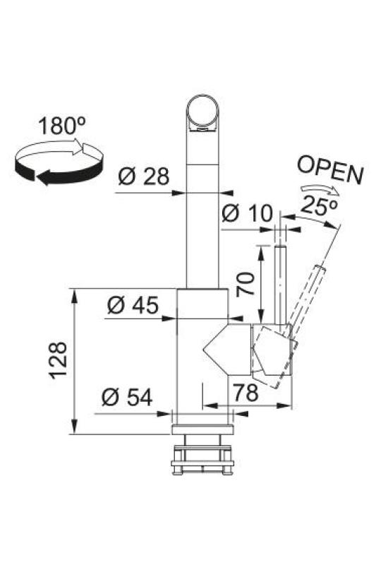 Franke Smart Glenda Kökskran Svängbar Utlopp Rostfritt Stål 115.0706.985
