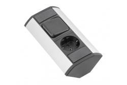 MINI hörnförlängare med strömbrytare och schuko-uttag 230V 16A