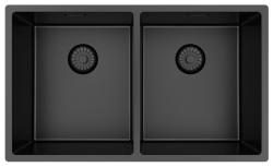 Pure.Sink Prestige Dubbel Gun metal diskbänk 70x40 cm 10mm radie undermontering, planmontering och påbyggnad PPG343440-61