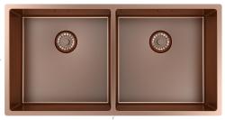 Pure.Sink Prestige Dubbel Koppar diskho 82x40 cm 10mm radie undermontering, planmontering och övermontering PPG404040-62