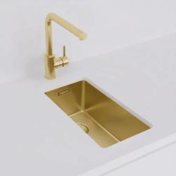 Pure.Sink Exclusivo liten guld diskho 18x40 cm 10mm radie undermontering, planmontering och överbyggnad PEX1840-60