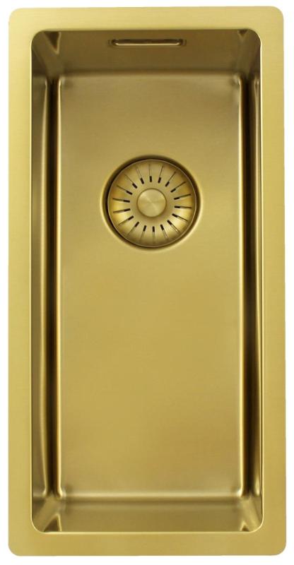 Pure.Sink Exclusivo liten guld diskho 18x40 cm 10mm radie undermontering, planmontering och överbyggnad PEX1840-60