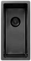 Pure.Sink Exclusivo Gun metal liten diskbänk 18x40 cm 10mm radie undermontering, planmontering och överbyggnad PEX1840-61