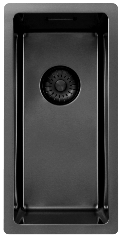 Pure.Sink Exclusivo Gun metal liten diskbänk 18x40 cm 10mm radie undermontering, planmontering och överbyggnad PEX1840-61