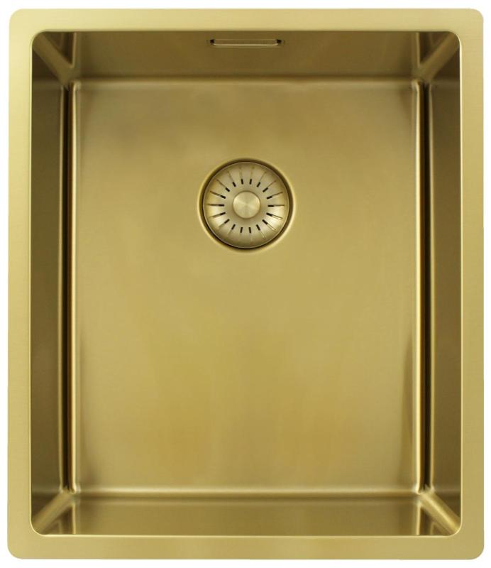 Pure.Sink Exclusivo Guld diskbänk 34x40 cm 10mm radie undermonterad, planmonterad och övermonterad PEX3440-60