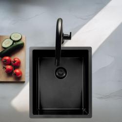 Pure.Sink Exclusivo Gun metal diskbänk 34x40 cm 10mm radie undermontering, planmontering och övermontering PEX3440-61